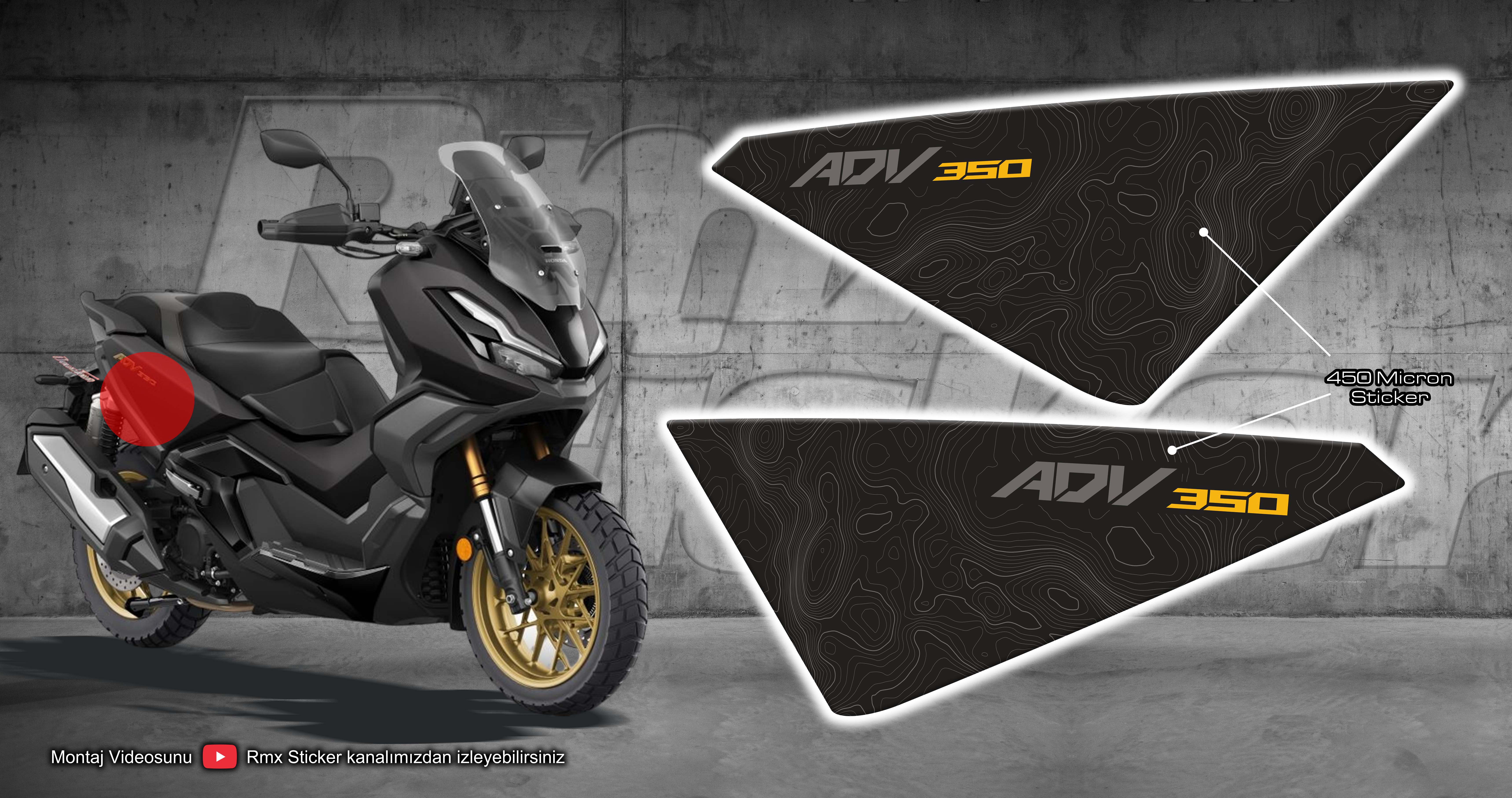Honda Adv 350 Uyumlu Yan Grenaj Sticker