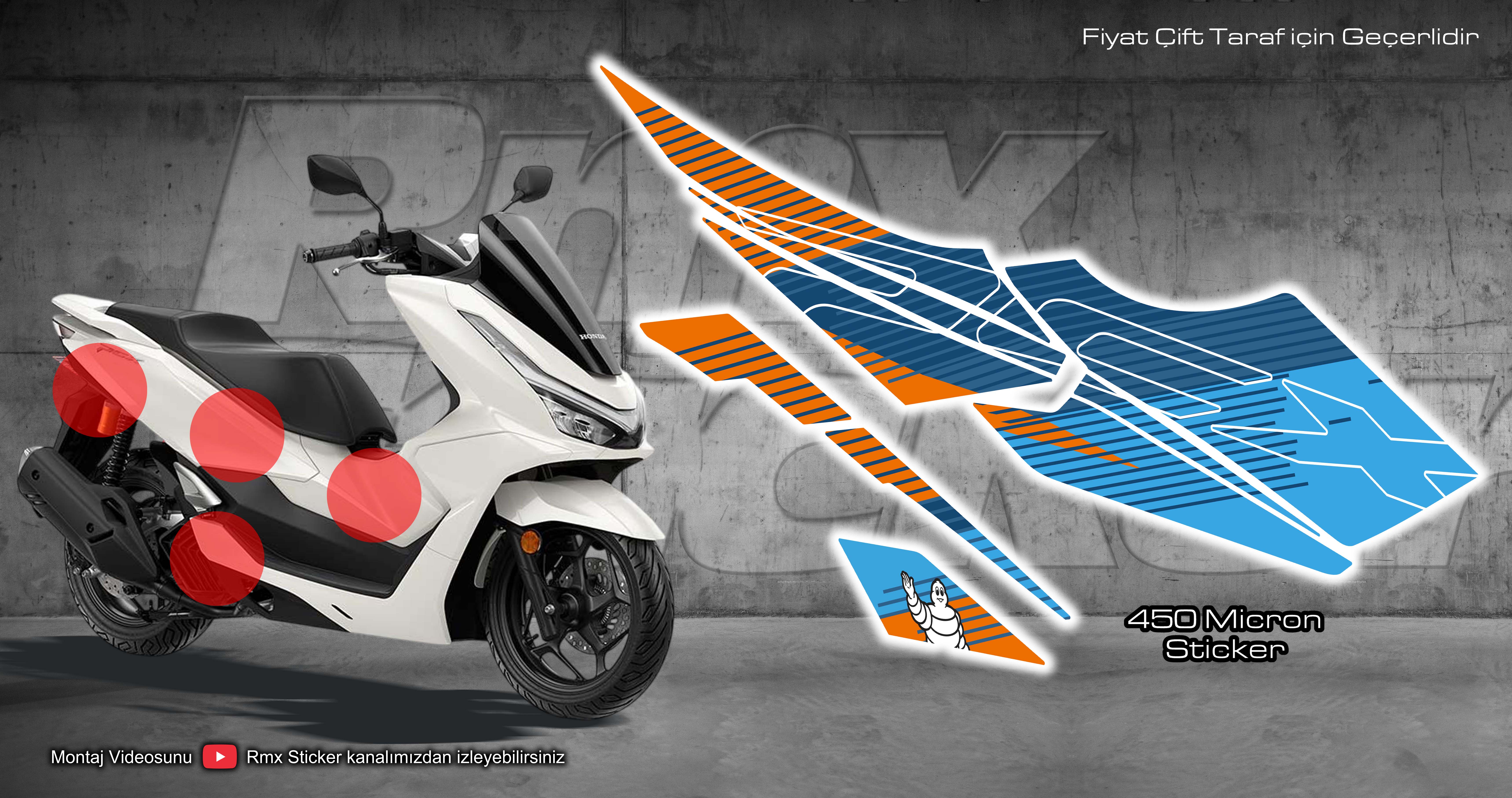 Honda Pcx 125 Uyumlu Yan Koruyucu Sticker Set