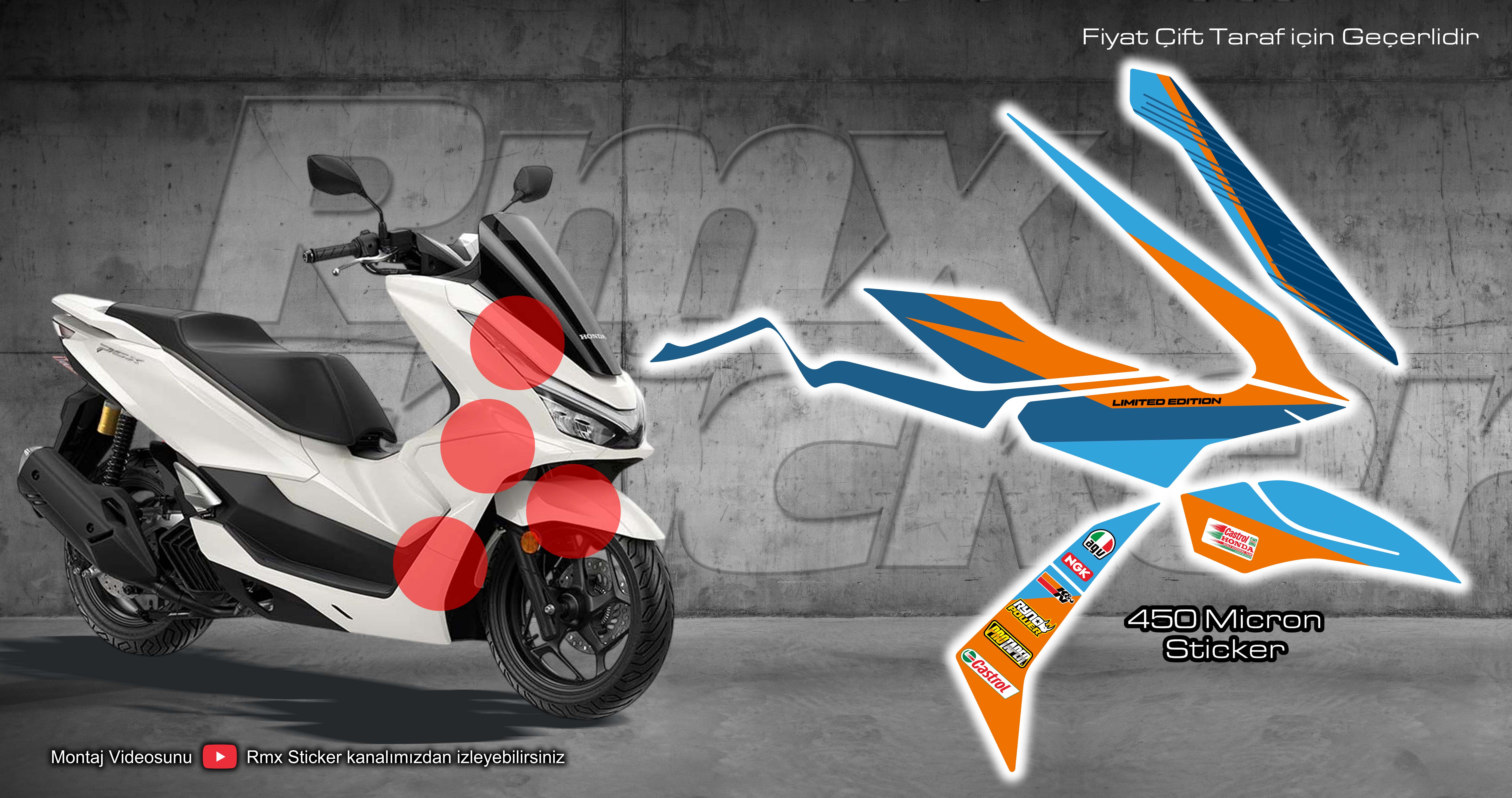 Honda Pcx 125 Uyumlu Ön Koruyucu Sticker Set
